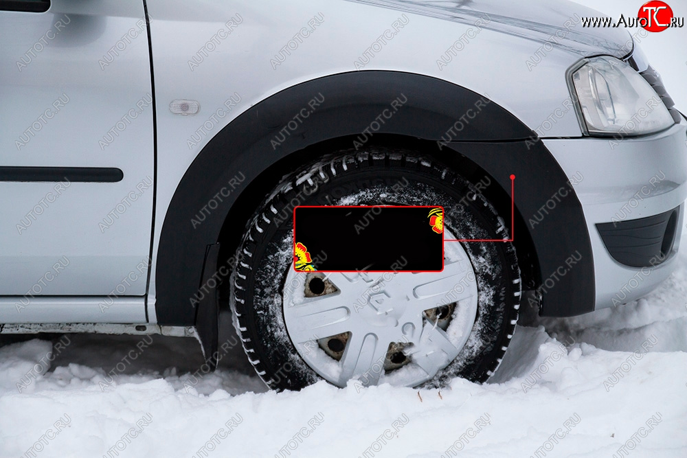 3 099 р. Расширитель арки RA (вылет 10 мм, передний правый) Renault Logan 1 рестайлинг (2010-2016) (Поверхность глянец под покраску, Неокрашенный)  с доставкой в г. Вологда