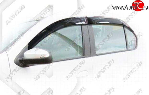 2 099 р. Дефлектора окон CA-Plastiс Renault Logan 2 дорестайлинг (2014-2018) (Classic полупрозрачный, Без хром.молдинга)  с доставкой в г. Вологда