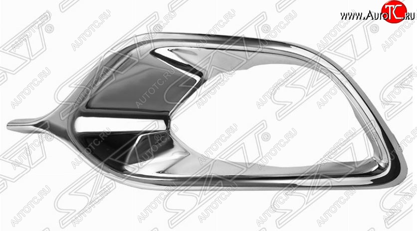 799 р. Левая хромированная вставка в рамку противотуманной фары SAT Renault Logan 2 дорестайлинг (2014-2018)  с доставкой в г. Вологда