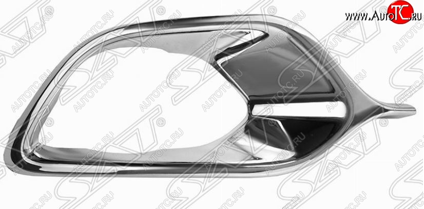 799 р. Правая хромированная вставка в рамку противотуманной фары SAT Renault Logan 2 дорестайлинг (2014-2018)  с доставкой в г. Вологда