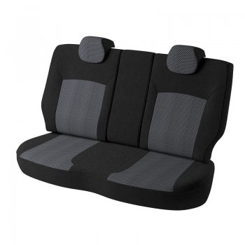 5 899 р. Чехлы для сидений Lord Autofashion Дублин (жаккард, сплошная спинка) Renault Logan 2 дорестайлинг (2014-2018) (Черный, вставка Ёж белый)  с доставкой в г. Вологда. Увеличить фотографию 2