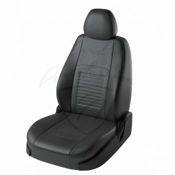Чехлы для сидений Lord Autofashion Турин (экокожа) Renault Megane седан  дорестайлинг (2002-2006) (Чёрный, вставка чёрная)