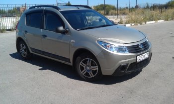 2 099 р. Накладка на передний бампер KART губа Renault Sandero (BS) (2009-2014) (Неокрашенная)  с доставкой в г. Вологда. Увеличить фотографию 5