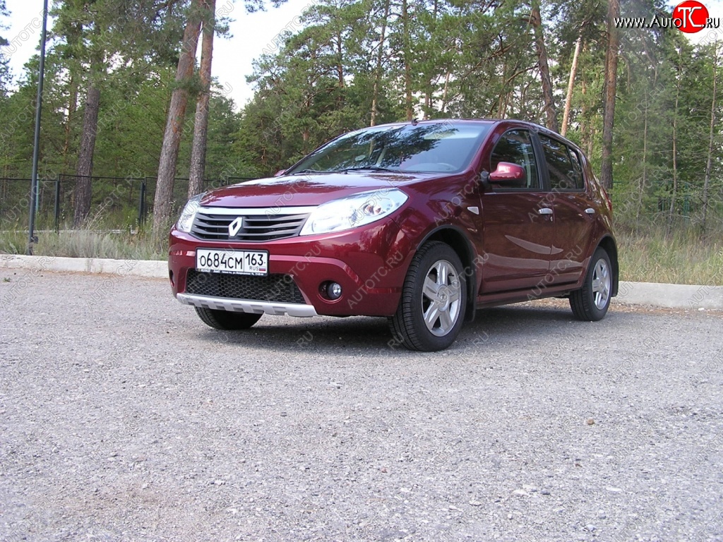 2 099 р. Накладка на передний бампер KART губа Renault Sandero (BS) (2009-2014) (Неокрашенная)  с доставкой в г. Вологда