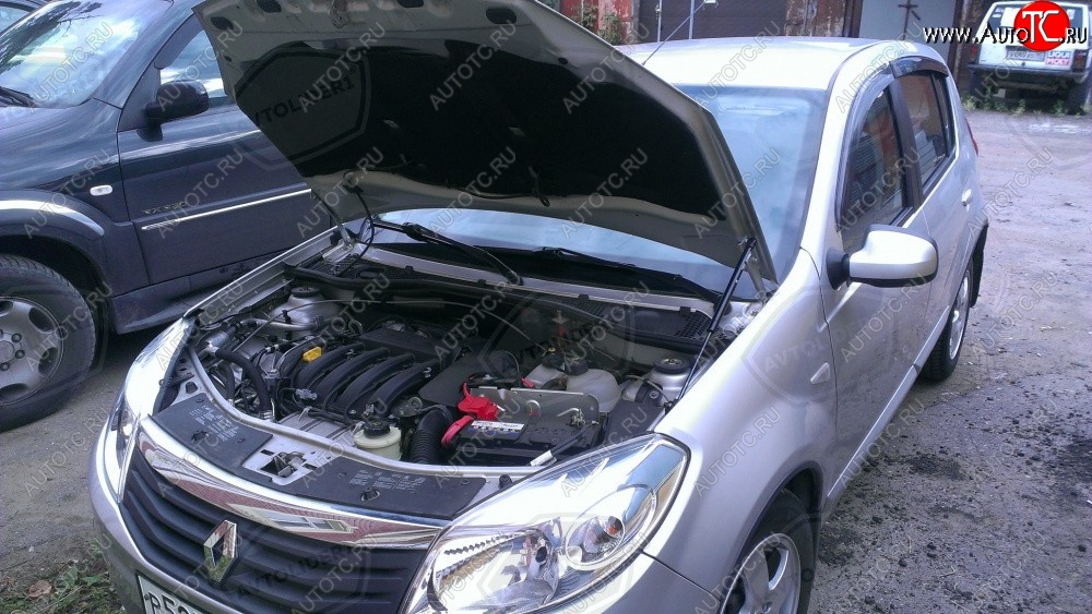 2 049 р. Упор капота Russtal Renault Sandero Stepway (BS) (2010-2014)  с доставкой в г. Вологда