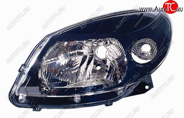 3 099 р. Фара BRIGHTROAD (чёрная, левая) Renault Sandero (BS) (2009-2014)  с доставкой в г. Вологда