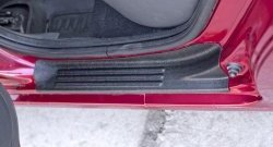 2 119 р. Накладки порожков салона RA Renault Sandero (BS) (2009-2014) (Комплект (передние+задние))  с доставкой в г. Вологда. Увеличить фотографию 5