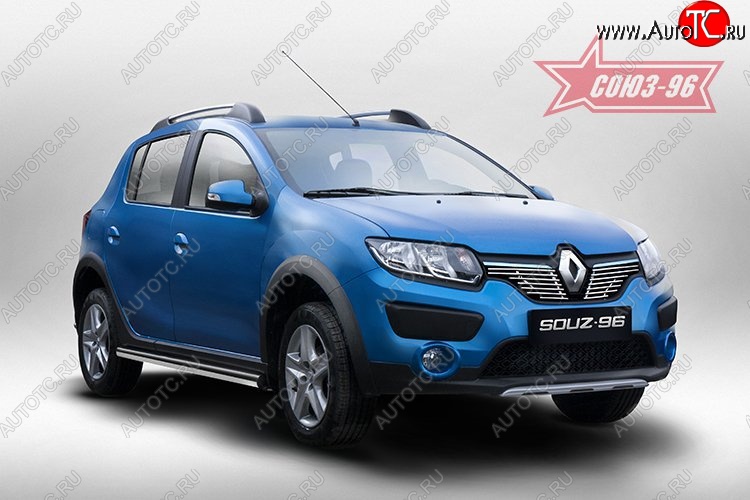 5 579 р. Декоративные элементы решетки радиатора Souz-96 (d10) Renault Sandero (B8) дорестайлинг (2014-2018)  с доставкой в г. Вологда