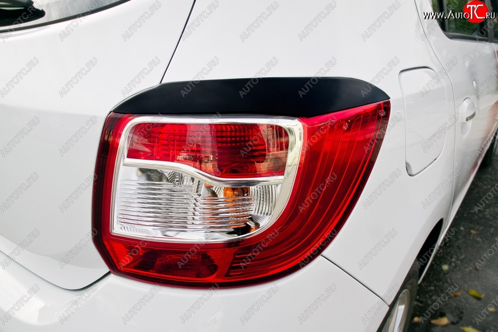 499 р. Реснички задних фонарей RA Renault Sandero (B8) дорестайлинг (2014-2018) (Неокрашенные)  с доставкой в г. Вологда