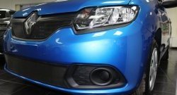 1 469 р. Нижняя сетка на бампер Russtal (черная) Renault Sandero (B8) дорестайлинг (2014-2018)  с доставкой в г. Вологда. Увеличить фотографию 3