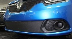 1 469 р. Нижняя сетка на бампер Russtal (черная) Renault Sandero (B8) дорестайлинг (2014-2018)  с доставкой в г. Вологда. Увеличить фотографию 4