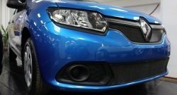 1 469 р. Сетка в решетку радиатора Russtal Renault Sandero (B8) дорестайлинг (2014-2018) (черная)  с доставкой в г. Вологда. Увеличить фотографию 2
