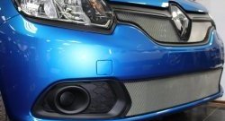 1 539 р. Нижняя сетка на бампер Russtal (хром) Renault Sandero (B8) дорестайлинг (2014-2018)  с доставкой в г. Вологда. Увеличить фотографию 2