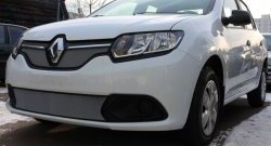 1 539 р. Нижняя сетка на бампер Stepway Russtal (хром) Renault Sandero (B8) дорестайлинг (2014-2018)  с доставкой в г. Вологда. Увеличить фотографию 2