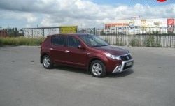 4 249 р. Высокая Накладка Kart на передний бампер Renault Sandero (BS) (2009-2014) (Неокрашенная)  с доставкой в г. Вологда. Увеличить фотографию 2