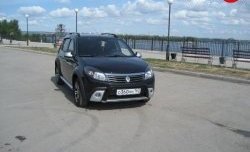 4 249 р. Высокая Накладка Kart на передний бампер Renault Sandero (BS) (2009-2014) (Неокрашенная)  с доставкой в г. Вологда. Увеличить фотографию 6