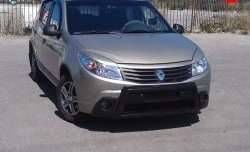 4 249 р. Высокая Накладка Kart на передний бампер Renault Sandero (BS) (2009-2014) (Неокрашенная)  с доставкой в г. Вологда. Увеличить фотографию 7