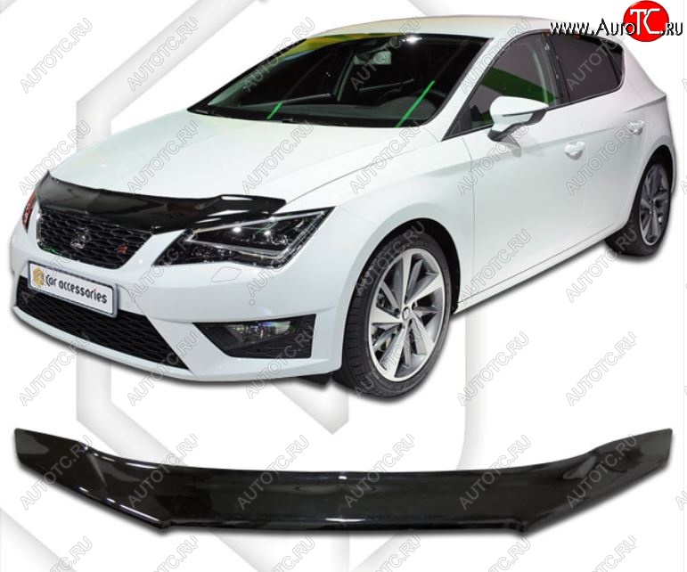 1 999 р. Дефлектор капота CA-Plastic Seat Leon 5F хэтчбэк 5 дв. (2012-2016) (Classic черный, Без надписи)  с доставкой в г. Вологда