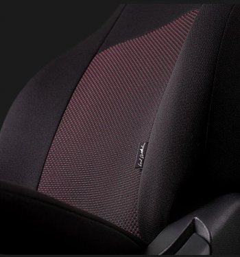 5 949 р. Чехлы сидений Lord Autofashion Дублин (жаккард, 60/40, раздельное заднее сиденье, 3Г-образ. подголовника) Chevrolet Aveo T250 хэтчбек 5 дв рестайлинг (2006-2011) (Чёрный, Ёж красный)  с доставкой в г. Вологда. Увеличить фотографию 2