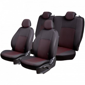 5 949 р. Чехлы сидений Lord Autofashion Дублин (жаккард, 60/40, раздельное заднее сиденье, 3Г-образ. подголовника) Chevrolet Aveo T250 хэтчбек 5 дв рестайлинг (2006-2011) (Чёрный, Ёж красный)  с доставкой в г. Вологда. Увеличить фотографию 3