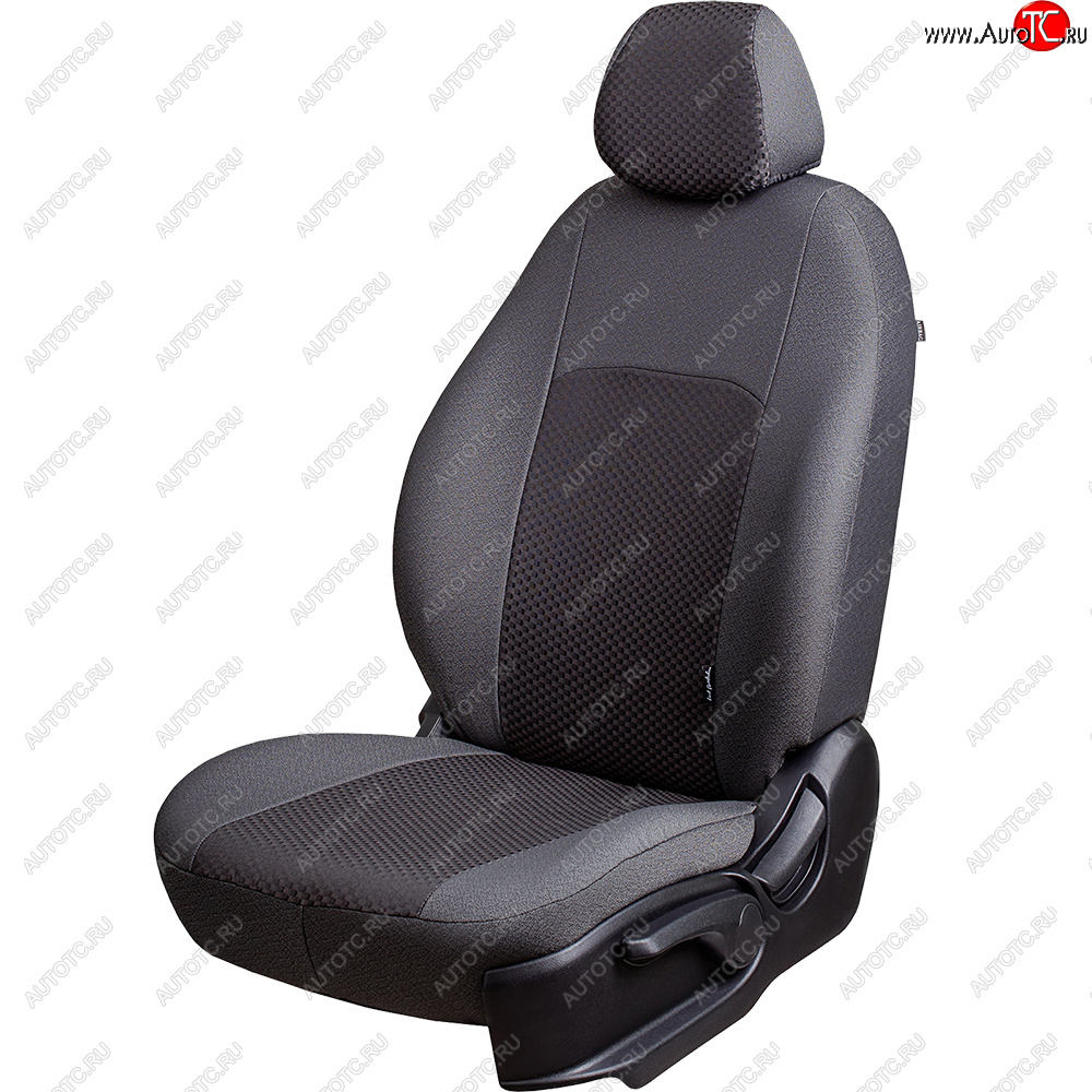 5 399 р. Чехлы сидений Lord Autofashion Дублин (жаккард, 60/40, раздельная спинка, 2Г-образ. подголовника) Hyundai Solaris RBr седан дорестайлинг (2010-2014) (Серый, стежок серый)  с доставкой в г. Вологда