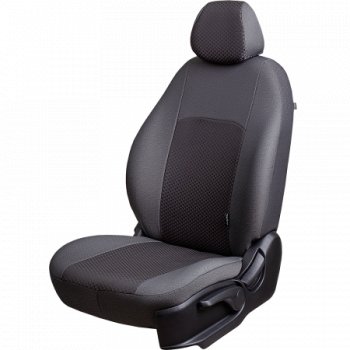Чехлы сидений Lord Autofashion Дублин (жаккард, 60/40, раздельное заднее сиденье, 3Г-образ. подголовника) Hyundai Getz TB хэтчбэк 5 дв. рестайлинг (2005-2010) (Серый, стежок серый)