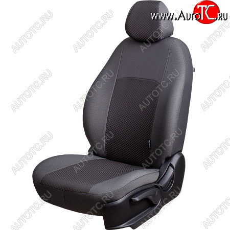 5 899 р. Чехлы сидений Lord Autofashion Дублин (жаккард, 60/40, раздельное заднее сиденье, 3Г-образ. подголовника) Hyundai Getz TB хэтчбэк 5 дв. рестайлинг (2005-2010) (Серый, стежок серый)  с доставкой в г. Вологда