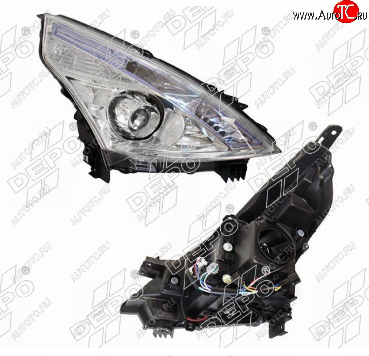 32 599 р. Правая фара (линза, ксенон, с электрокорректором, Евросвет) DEPO Nissan Teana 2 J32 рестайлинг (2011-2014)  с доставкой в г. Вологда