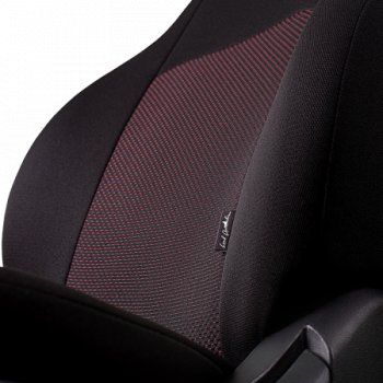 5 899 р. Чехлы сидений Lord Autofashion Дублин (жаккард, 60/40, раздельная спинка, 3Г-образ. подголовника) KIA Soul AM дорестайлинг (2008-2011) (Чёрный, Ёж красный)  с доставкой в г. Вологда. Увеличить фотографию 2