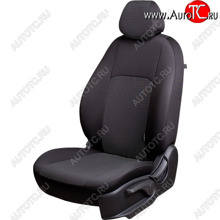5 349 р. Чехлы сидений Lord Autofashion Дублин (жаккард, 60/40, раздельная задняя спинка, 3Г-образ. подголовника) Mitsubishi ASX дорестайлинг (2010-2012) (Чёрный, Ёж белый)  с доставкой в г. Вологда