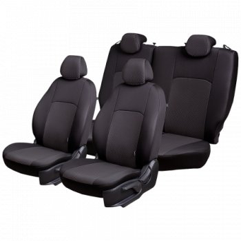 5 999 р. Чехлы сидений Lord Autofashion Дублин (жаккард, 60/40, раздельная задняя спинка, 3Г-образ. подголовника) Mitsubishi ASX дорестайлинг (2010-2012) (Чёрный, стежок серый)  с доставкой в г. Вологда. Увеличить фотографию 3
