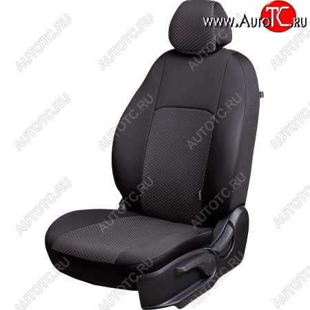 5 999 р. Чехлы сидений Lord Autofashion Дублин (жаккард, 60/40, раздельная задняя спинка, 3Г-образ. подголовника) Mitsubishi ASX дорестайлинг (2010-2012) (Чёрный, стежок серый)  с доставкой в г. Вологда
