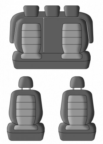 5 399 р. Чехлы сидений (жаккард, 60/40, раздельная задняя спинка арка, 3Г-образ. подголовника) Lord Autofashion Дублин Nissan Almera G15 седан (2012-2019) (Чёрный, Ёж синий)  с доставкой в г. Вологда. Увеличить фотографию 3
