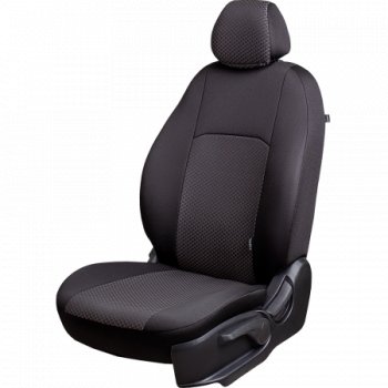 Чехлы сидений (жаккард, цельная задняя спинка, 2 горба) Lord Autofashion Дублин Nissan Almera Classic  седан (2006-2013) B10 (Чёрный, стежок серый)