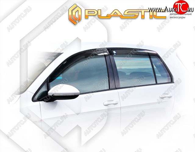2 199 р. Дефлектора окон CA-Plastic Volkswagen Golf 7 дорестайлинг, хэтчбэк 5 дв. (2012-2017) (Classic полупрозрачный)  с доставкой в г. Вологда