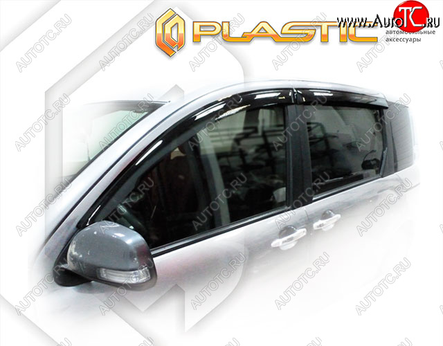 2 079 р. Дефлектора окон (Dice) CA-Plastic  Toyota Sienta Dice (2011-2015) хэтчбек 5 дв. (Classic полупрозрачный, Без хром. молдинга)  с доставкой в г. Вологда