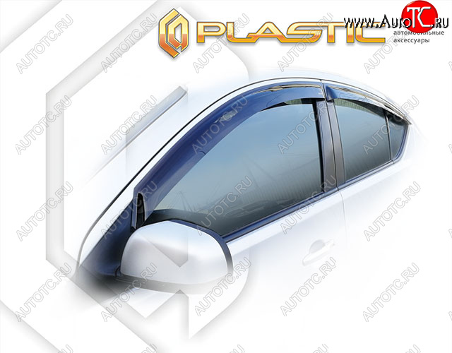 2 079 р. Дефлектора окон CA-Plastic  Nissan Latio  N17 (2014-2016) седан правый руль дорестайлинг (Classic полупрозрачный)  с доставкой в г. Вологда