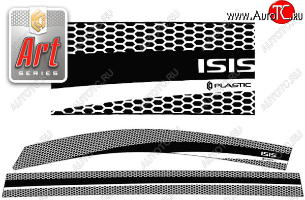 2 299 р. Дефлектора окон CA-Plastic  Toyota Isis  XM10 (2009-2017) 2-ой рестайлинг (Серия Art черная, без хром. молдинга)  с доставкой в г. Вологда