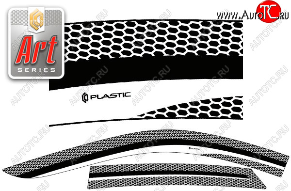 2 159 р. Дефлектора окон CA-Plastic  Лада Гранта FL  2191 (2018-2025) лифтбек (Серия Art черная, без хром. молдинга)  с доставкой в г. Вологда