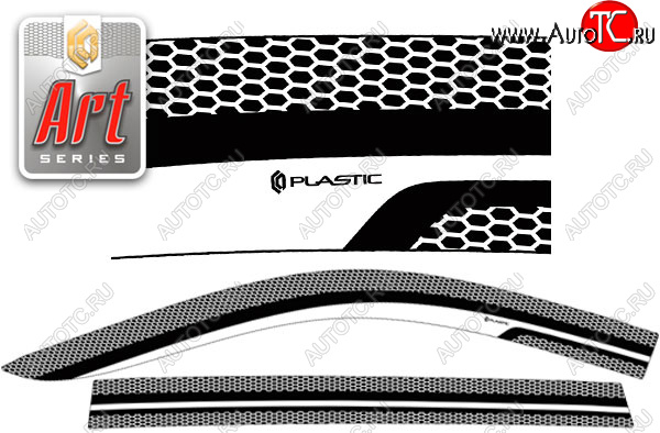 2 299 р. Дефлектора окон CA-Plastic Toyota Corolla Fielder E160 универсал 1-ый рестайлинг (2015-2017) (Серия Art графит, без хром. молдинга)  с доставкой в г. Вологда