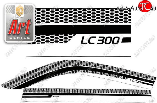 2 299 р. Дефлектора окон CA-Plastic  Toyota Land Cruiser  J300 (2021-2025) дорестайлинг (Серия Art серебро, Без хром. молдинга , Крепление только на скотч )  с доставкой в г. Вологда