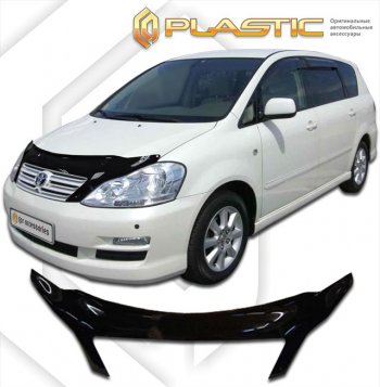 2 599 р. Дефлектор капота CA-Plastic exclusive  Toyota Ipsum  ACM20 (2003-2009) рестайлинг (серия Classic чёрный, Без надписи)  с доставкой в г. Вологда. Увеличить фотографию 2