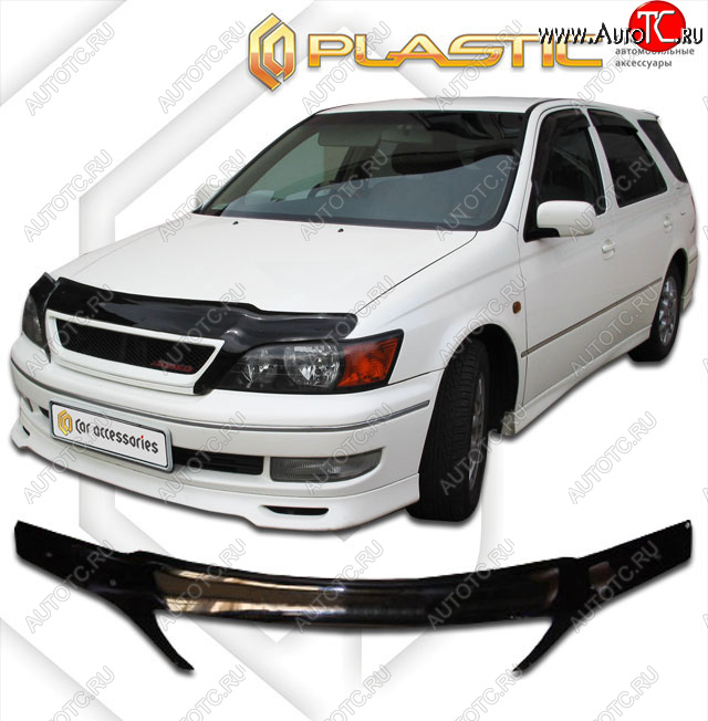 2 399 р. Дефлектор капота (exclusive) CA-Plastic  Toyota Vista Ardeo  V50 (1998-2000) дорестайлинг универсал (Classic чёрный, Без надписи)  с доставкой в г. Вологда