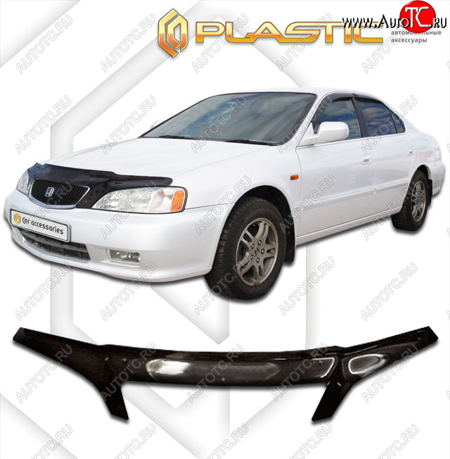 2 399 р. Дефлектор капота (exclusive) CA-Plastic  Honda Saber  2 (1998-2001) дорестайлинг (Classic чёрный, Без надписи)  с доставкой в г. Вологда