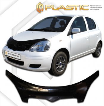 2 599 р. Дефлектор капота CA-Plastic exclusive Toyota Yaris XP10 хэтчбэк 5 дв. (1999-2005) (серия Classic чёрный, Без надписи)  с доставкой в г. Вологда. Увеличить фотографию 2