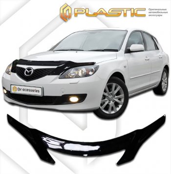 Дефлектор капота (exclusive) CA-Plastic Mazda 3/Axela  BK (2003-2009) дорестайлинг, хэтчбэк, рестайлинг, хэтчбэк