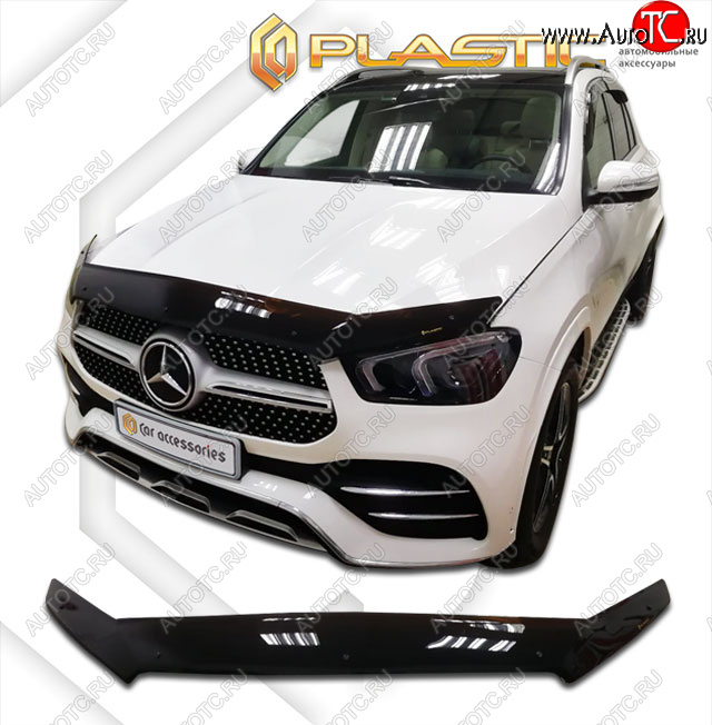 2 899 р. Дефлектор капота (exclusive) CA-Plastic  Mercedes-Benz GLE class  W167 (2018-2025) (Classic чёрный, Без надписи)  с доставкой в г. Вологда
