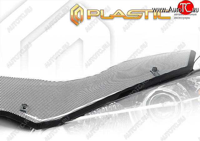 2 479 р. Дефлектор капота CA-Plastic Exclusive  Ford C-max  Mk1 (2007-2010) рестайлинг (Шелкография чёрная)  с доставкой в г. Вологда