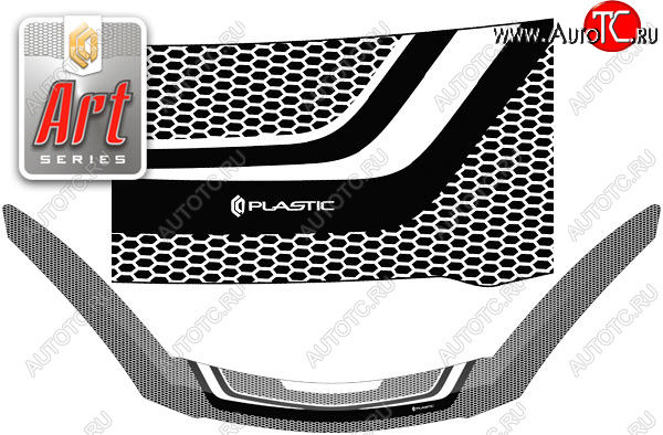 2 479 р. Дефлектор капота (exclusive) CA-Plastic  Mazda Demio  3 DE (2007-2014) дорестайлинг, рестайлинг (Art белая)  с доставкой в г. Вологда