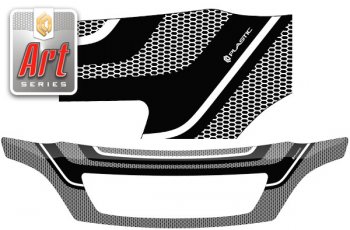 Дефлектор капота CA-Plastic Toyota Harrier  XU10 (1997-2003) дорестайлинг, рестайлинг (Art чёрная)
